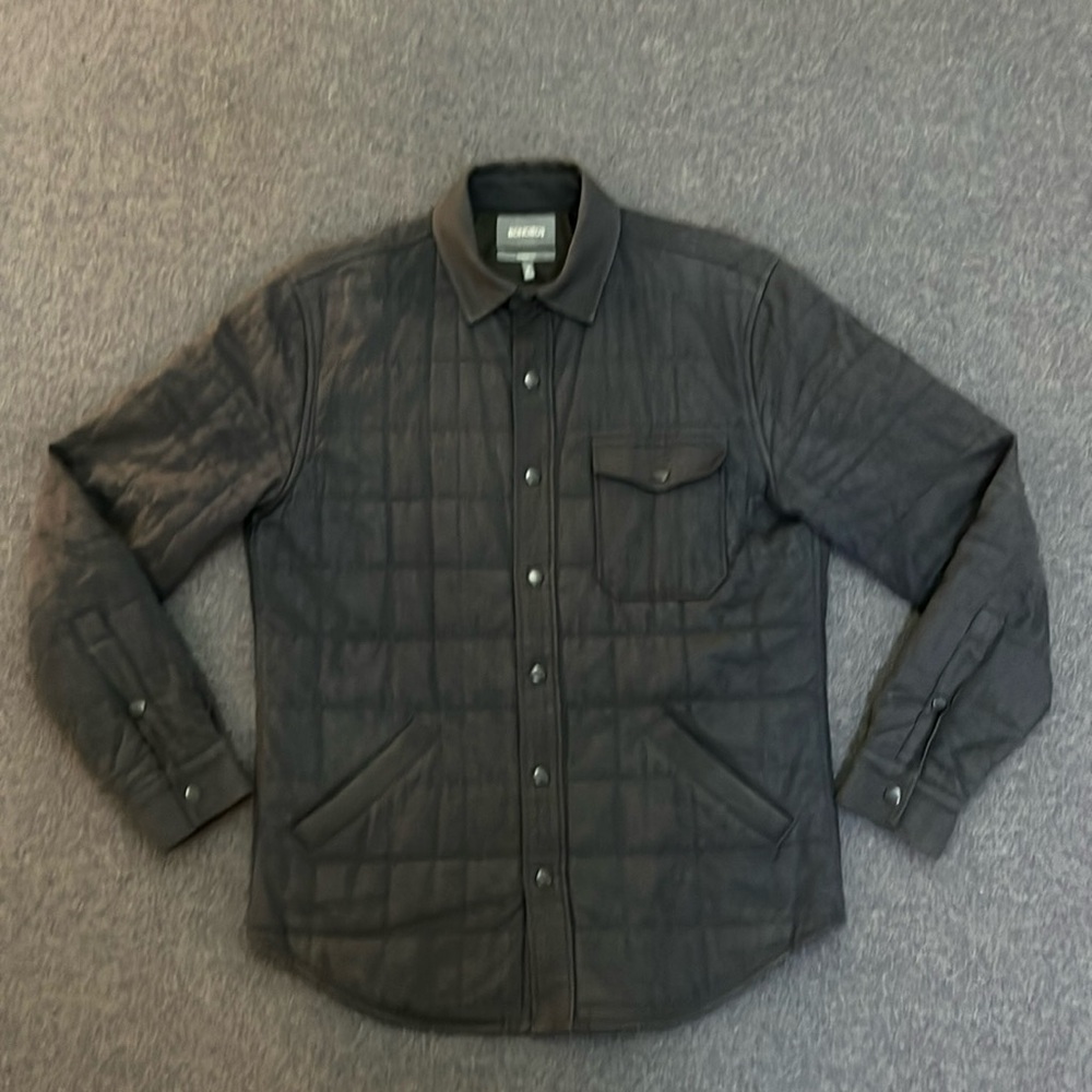 Bonobos Men’s Quilted Herringbone Shirt Jacket Navy Blue Size Medium